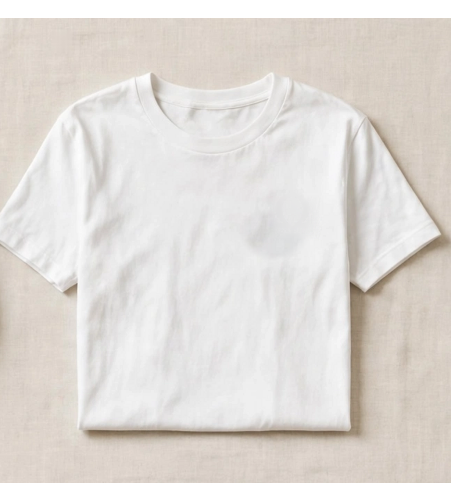 White crop yoga T-shirt shown with the fused Omega Woman mark and the words SHE PERSISTED, AND SO WILL I